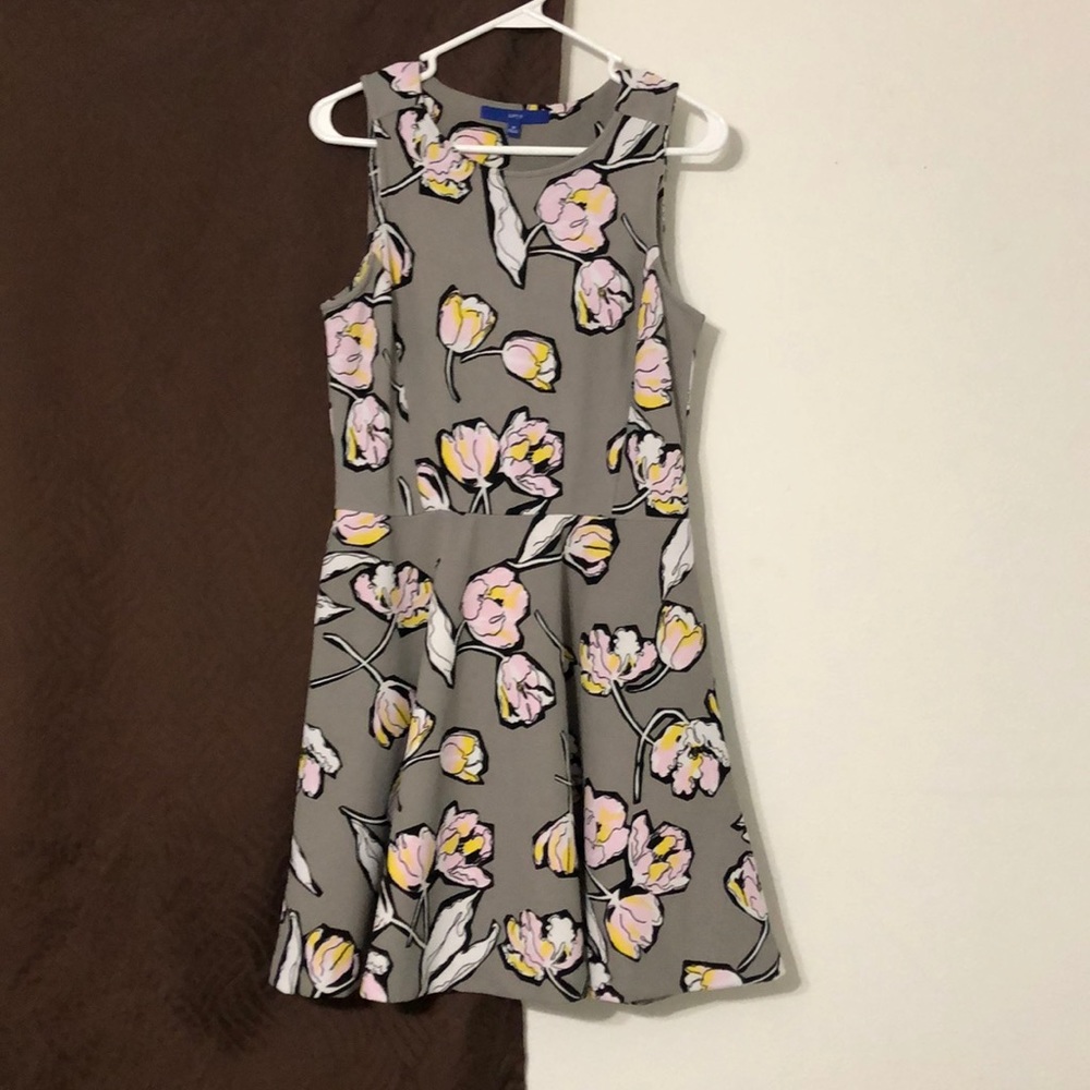Grey flowered dress!